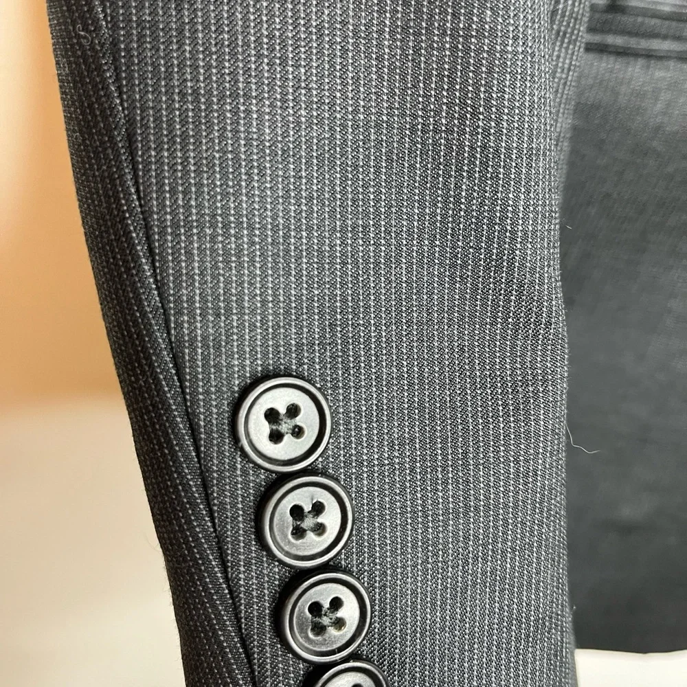 Joseph A Bank 100%WOOL Grey sports coat blazer suit jacket SIZE 42 - Picture 7 of 8